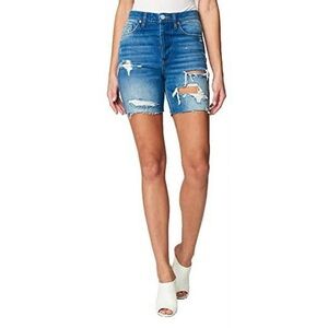 Blank NYC Blue High Rise Distressed Casual Cut Off Denim Jean Shorts Size 25